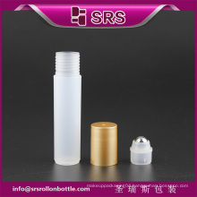 new product 10ml bule plastic packaging roll on bottle with steel ball